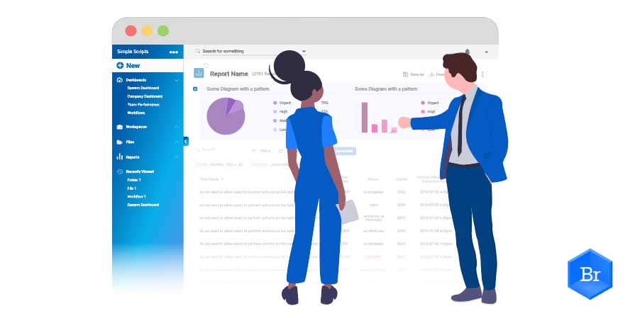 A man and woman looking at Blue Relay